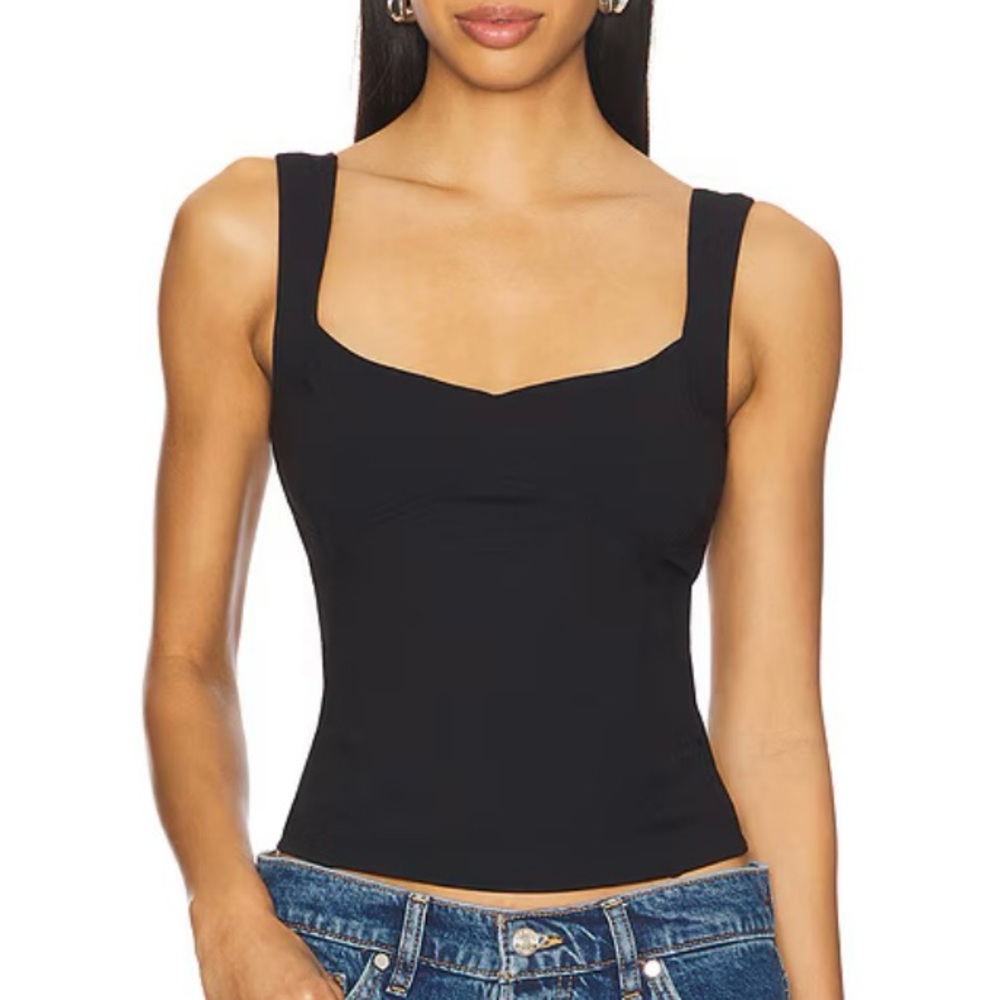 Free People Somewhere Sometime Cami Tank Top in Black